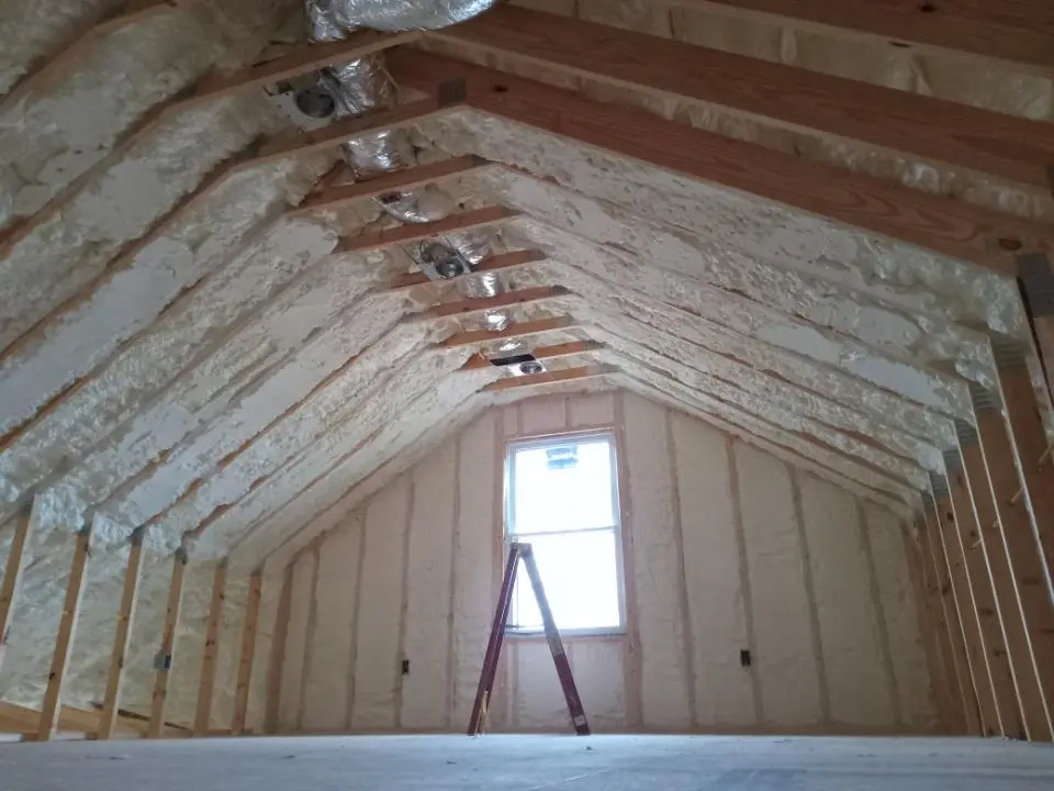 Spray foam roofing application for Crawl Space Insulation project in Barrington